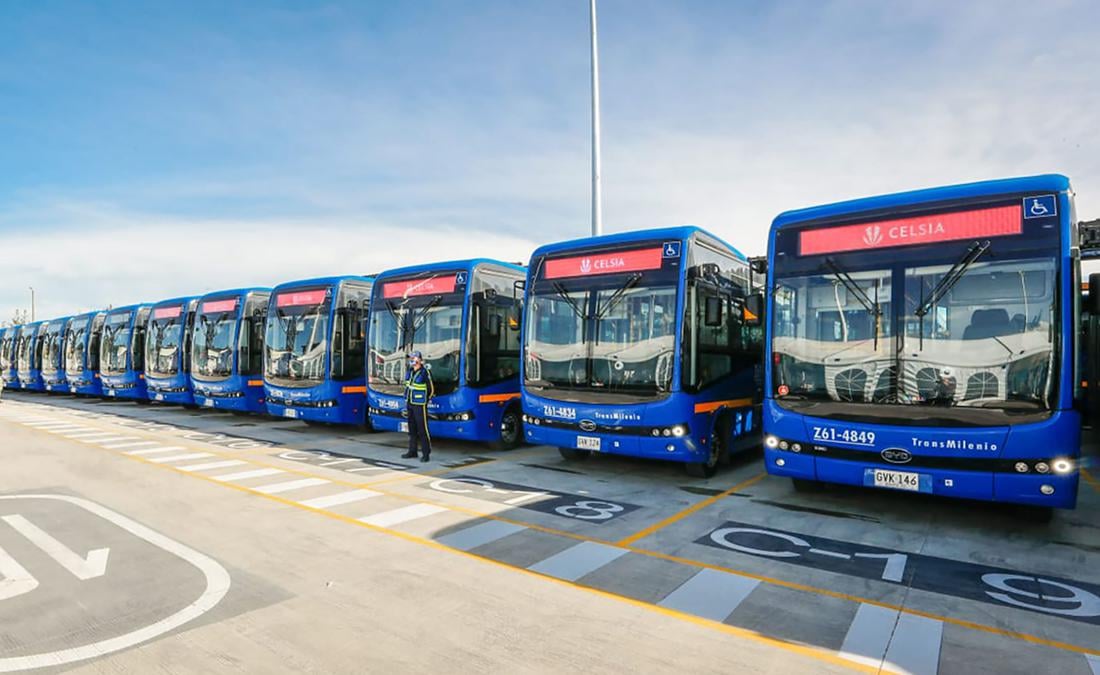 Buses transmilenio Bogota Colombia